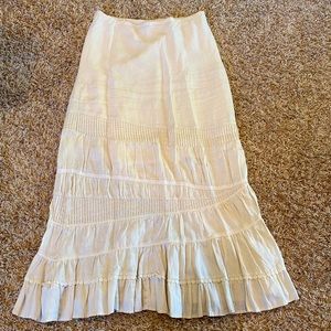 Linen A-Symetrical maxi skirt.